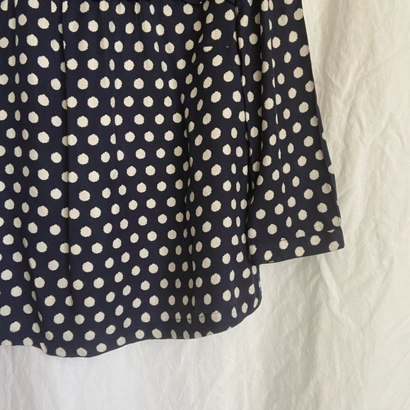 Boden Silk blend Blouse Edith Polka Dot Blue
White Ruffle Detail Size 8 - Picture 3 of 9